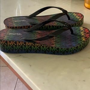 Michael Kors Size 8 Multi color small wedge Sandal